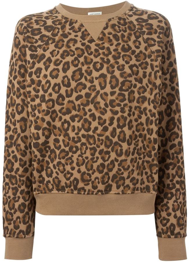Saint Laurent Leopard Print Sweatshirt, $890 | farfetch.com
