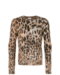 Saint Laurent Textured Leopard Print Sweater