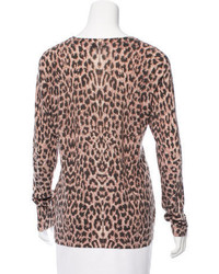 Equipment Wool Blend Leopard Print Sweater