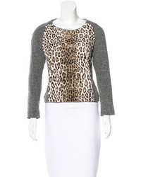 Sandro Wool Blend Leopard Print Sweater