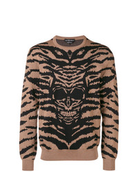 Alexander McQueen Zebra And Skull Print Sweater