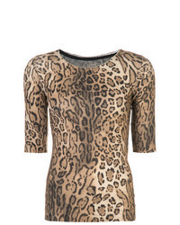 Tan Leopard Crew-neck T-shirt