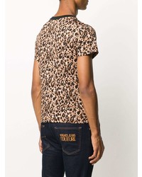 VERSACE JEANS COUTURE Leopard Print Crew Neck T Shirt