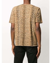 Saint Laurent Leopard Print Knitted T Shirt