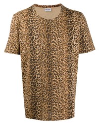 Saint Laurent Leopard Print Knitted T Shirt