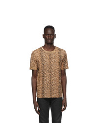 Saint Laurent Tan Leopard T Shirt