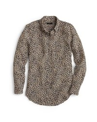 J.Crew Leopard Print Silk Shirt