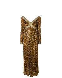 Tan Leopard Evening Dress