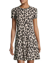 Eliza J Leopard Print Fit And Flare Dress Animal