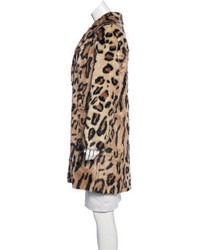 House Of Harlow 1960 Leopard Print Faux Fur Coat