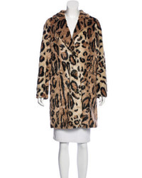 House Of Harlow 1960 Leopard Print Faux Fur Coat