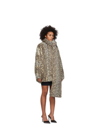 alexanderwang.t Beige Oversized Cheetah Coat