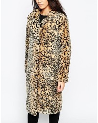 Brave Soul Faux Fur Leopard Coat