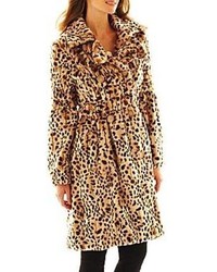 jcpenney Excelled Leather Excelled Faux Fur Swing Coat