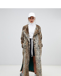 Story Of Lola Faux Fur Longline Leopard Print Coat