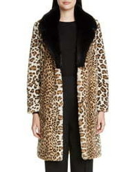St. John Collection Faux Ocelot Fur Coat