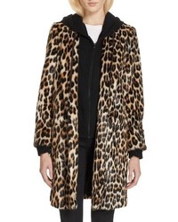 Alice + Olivia Kylie Faux Fur Coat With Removable Hoodie
