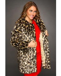 Nicole Miller Leopard Faux Fur Coat