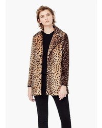 Mango Outlet Leopard Faux Fur Coat
