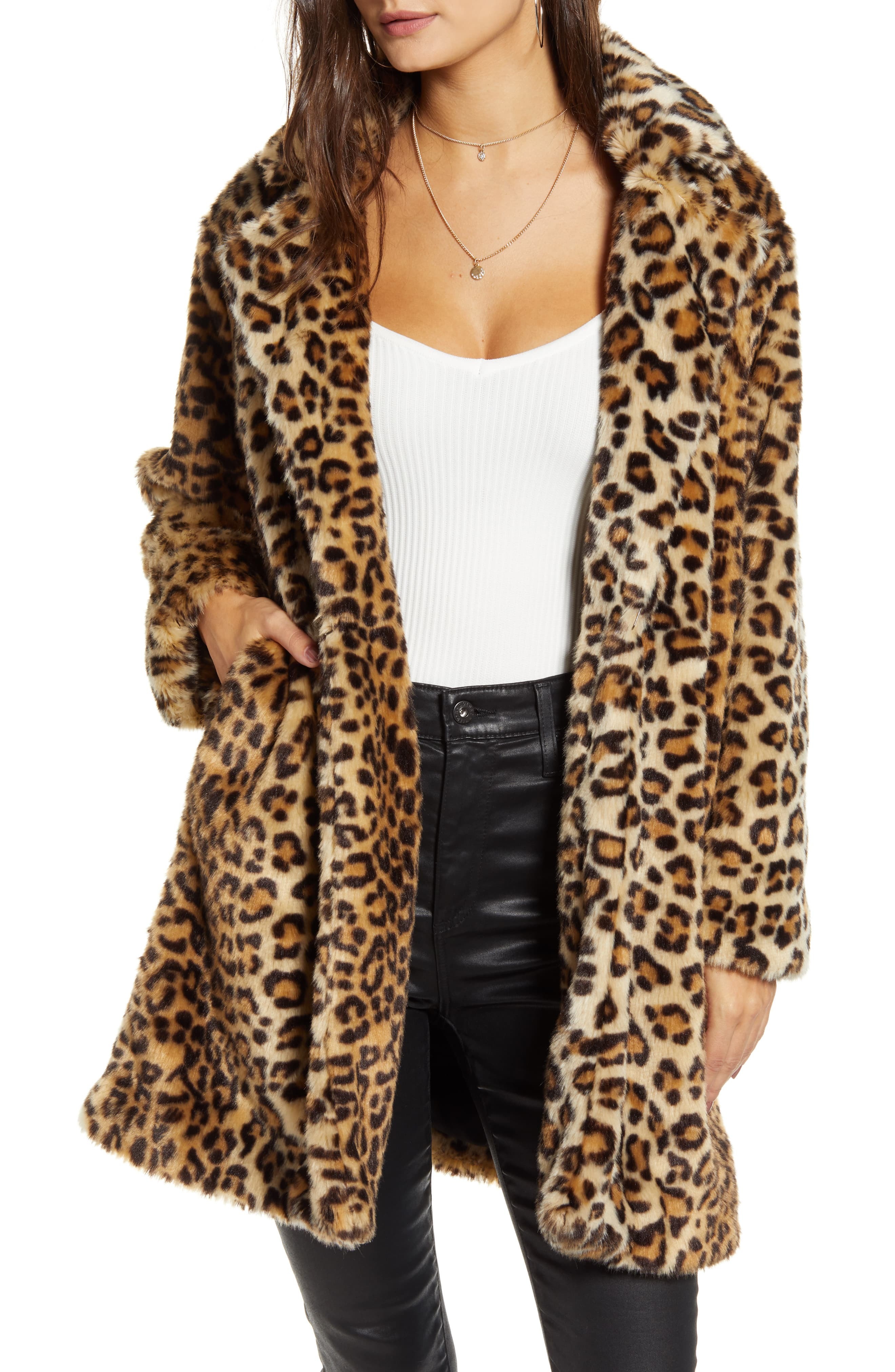 BLANKNYC Leopard Faux Fur Coat, $188 | Nordstrom | Lookastic