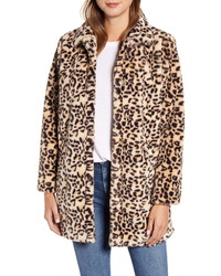 Wit & Wisdom Leopard Print Faux Fur Coat