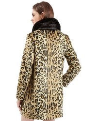 Topshop Leopard Print Faux Fur Swing Coat