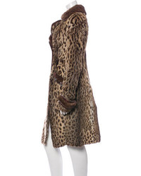 Roberto Cavalli Leopard Print Fur Coat