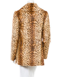 Adrienne Landau Leopard Print Fur Coat