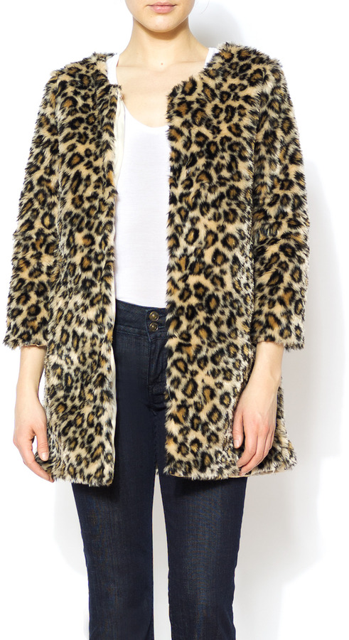 Love Point Faux Fur Lepoard Coat, $75 | shoptiques.com | Lookastic