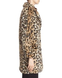 Alice + Olivia Montana Leopard Print Faux Fur Double Breasted Coat