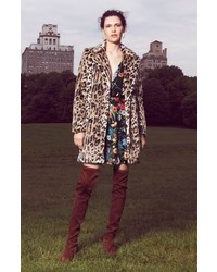 Alice + Olivia Montana Leopard Print Faux Fur Double Breasted Coat