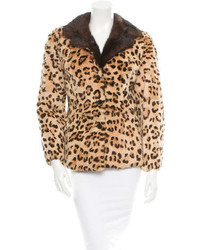Tan Leopard Fur Jacket