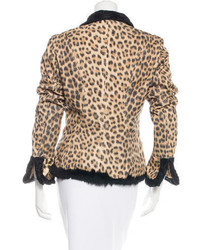 Roberto Cavalli Fur Trimmed Printed Jacket