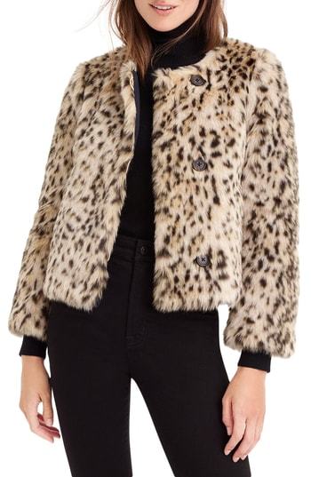 Small J X Small Crew Collection $278 NWT Faux Fur Tiger Coat  AF008 Sz