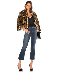 Mother The Boxy Crop Faux Fur Jacket