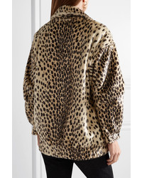 By Malene Birger Tidara Oversized Leopard Print Faux Calf Hair Bomber Jacket
