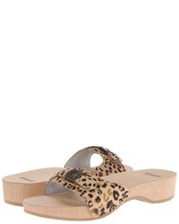 Tan Leopard Heeled Sandals