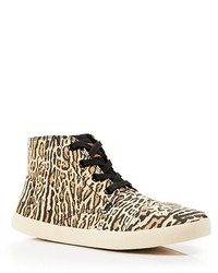 Tan Leopard High Top Sneakers