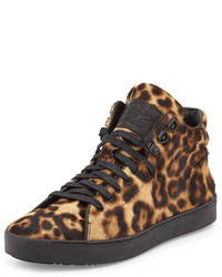 Rag and Bone Rag Bone Kent Calf Hair High Top Sneaker Leopard