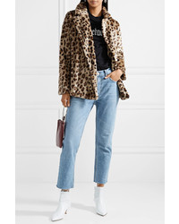 Theory Clairene Leopard Print Faux Fur Jacket Leopard Print