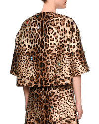 Dolce & Gabbana Jewel Embellished Leopard Print Jacket