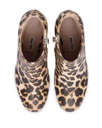 Miu Miu Crackled Leopard Print Boots