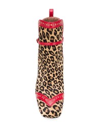 L'Autre Chose Leopard Pattern Ankle Boots