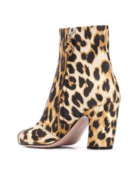 Miu Miu Leopard Print Ankle Boots