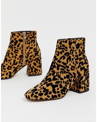 ASOS DESIGN Rural Leopard Ankle Boots