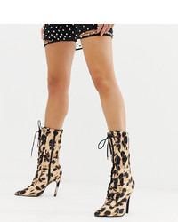 ASOS DESIGN X Laquan Smith Padded Ankle Boot In Leopard Print