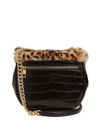 Dolce & Gabbana Leopard Plush Embossed Leather Bag