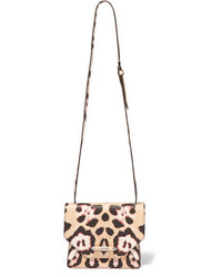 Givenchy Obsedia Shoulder Bag In Leopard Print Textured Leather Leopard Print