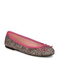 Pretty Ballerinas Leopard Leopard Fuschia Trim Shoes
