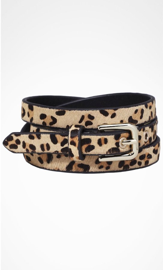 Express Leopard Skinny Belt, $24 | Express | Lookastic